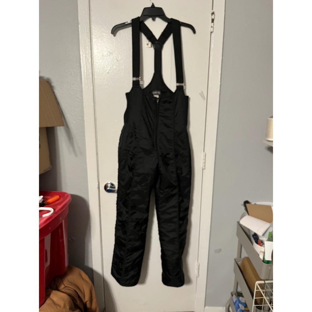 Vintage Pedigree Black Insulated Ski Bibs Snow Overalls Made in Korea Mens M